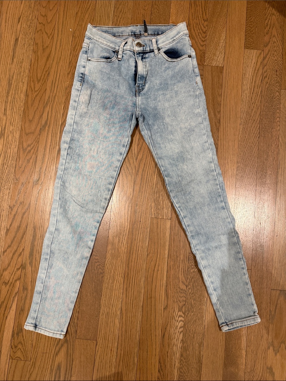 Light Blue Skinny Jeans for Women - High-Rise Stretch